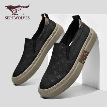 Septwolves ice silk cloth shoes summer breathable slip-on men's shoes casual sneakers black canvas shoes men's beanie shoes