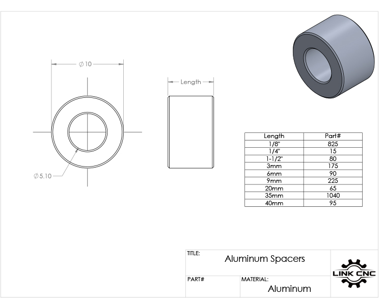 link cnc Openbuilds隔离柱内径3mm 5mm 6铝合金圈平垫片轴套铝圈 - 图3