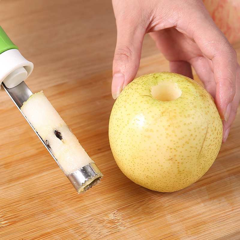 伸缩水果取芯器苹果去核神器不锈钢梨子果芯抽二合一多功能削皮器-图1
