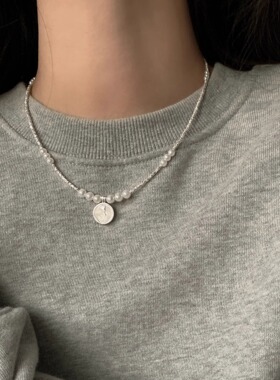 碎银子珍珠项链女2025新款爆款轻奢小众玫瑰花滴釉锁骨链颈链