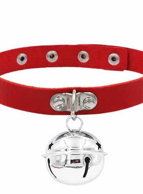 原宿日本朋克摇滚软妹皮质铃铛吊坠项圈项链女短款锁骨链脖链颈