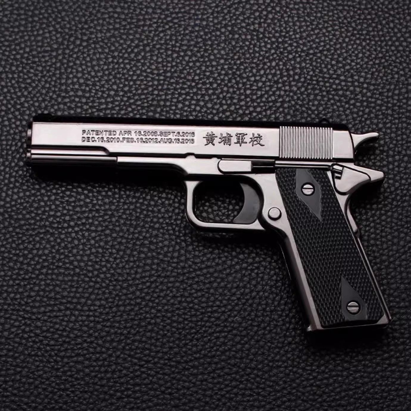 创意1911充气防风枪型打火机全金属加重大火力个性影视道具1:5-图0