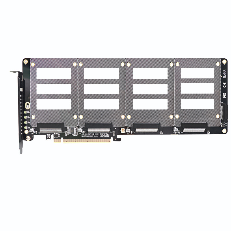 佳翼PCIE4.0X16四盘U.2转接卡u2磁盘阵列raid一分四拆分扩展JEYI - 图3