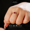 TIANTI natural pigeon blood red garnet gemstone ring