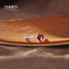 TIANTI natural heart-shaped red garnet sterling silver ring