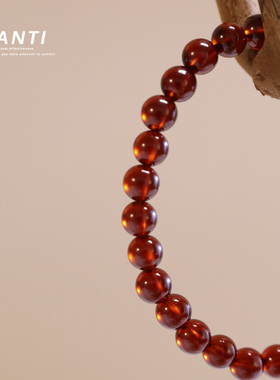 天缇纯天然无优化红石榴石手串女