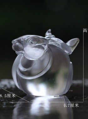 琉璃生肖兔摆件居家客厅装饰柜前台桌面摆放节日亲友送礼工艺品
