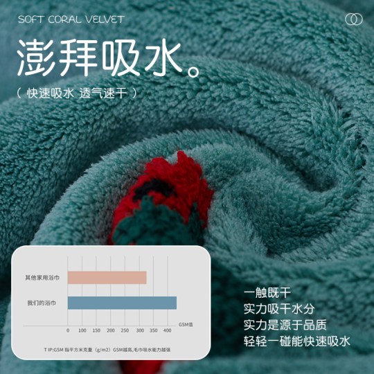 New thickened bath towel, super soft, water absorbent and quick drying