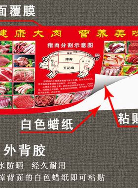 牛羊猪肉分割部位示意图广告贴纸