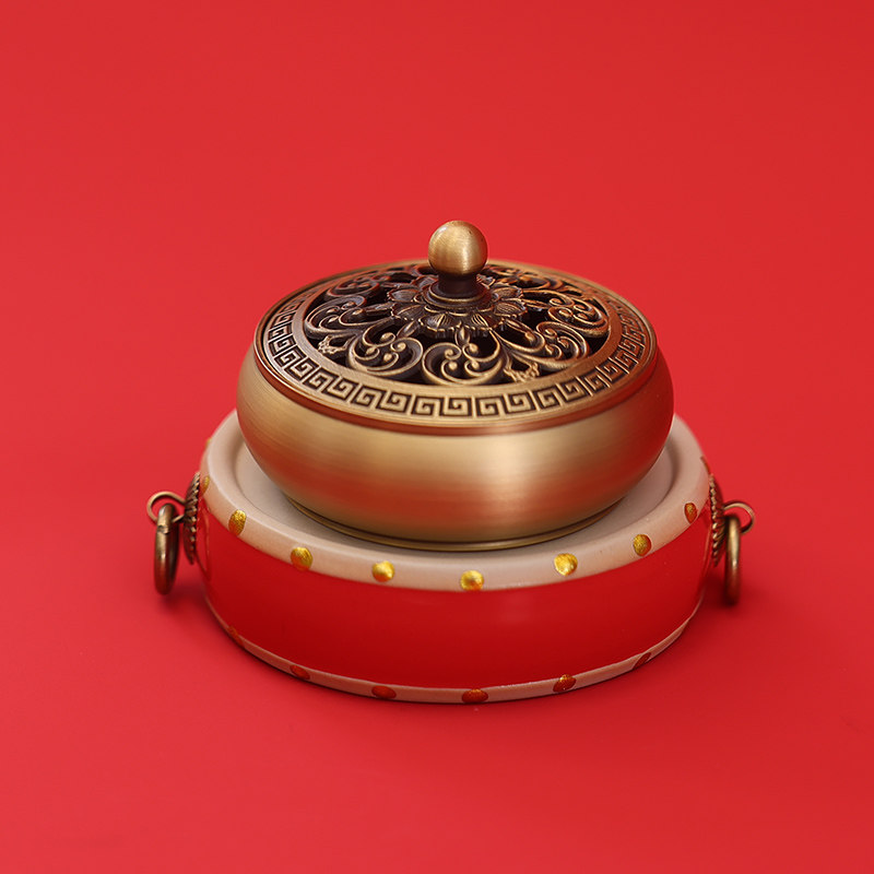 鼓式底座陶瓷小摆件底座创意家用室内醒狮香炉底托香薰茶宠托盘,淘宝优惠券,粉丝福利购,淘宝优惠卷