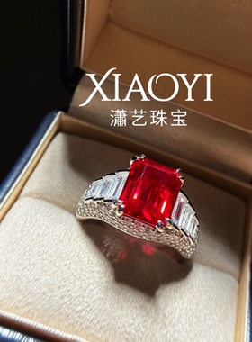 宝家天花板木作色【培育】5ct祖母绿老钱风戒指925银