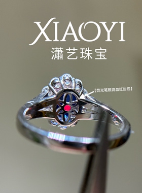 升级版戴妃培育皇家蓝戒指2.8ct鸽血红大气经典925银