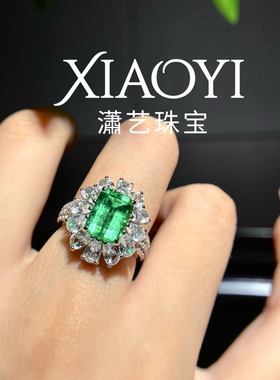 祖母绿天花板哥伦比亚｜3ct木佐色·高净度玻体培育祖母绿925银