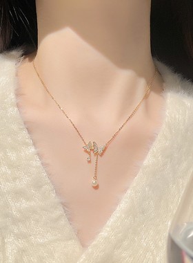 999纯银蝴蝶项链女款2025新款轻
