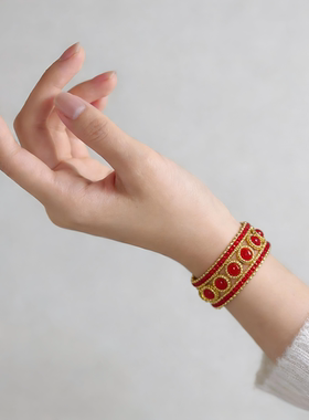 新年本命红玛瑙龙骨手链显白