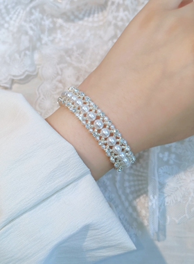 材料包布灵闪烁小细链手链三千手作精致百搭高级小众设计珍珠手链