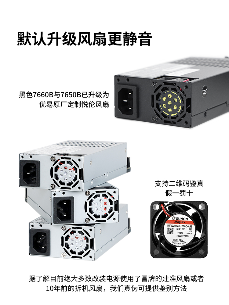 全新益衡Flex 小1U 7660B 300-600W 改全模组电源ITX机箱diy nas - 图1