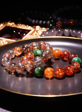 超玺女性天然银日韩极光手链串