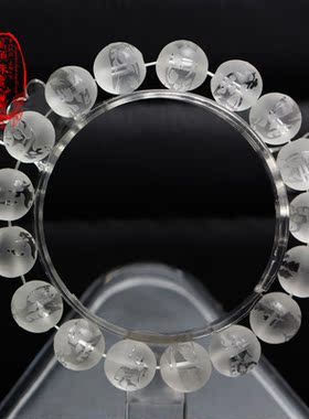 晶万顺天然白水晶凤凰工艺品手链