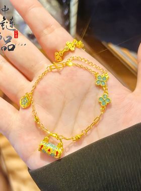 周古法生大福金店同款沙金珐琅彩