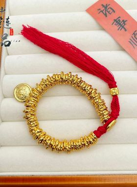 久不掉色金店同款古法沙金黄财神