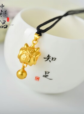 直播同款高保色沙金吞金兽醒狮铃铛吊坠国潮风醒狮挂件钥匙扣