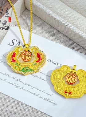 周古法生大福金店同款沙金珐琅彩