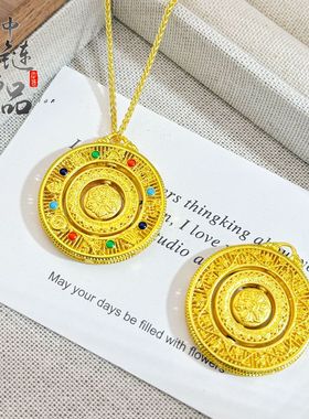 周古法生大福金店同款沙金珐琅彩