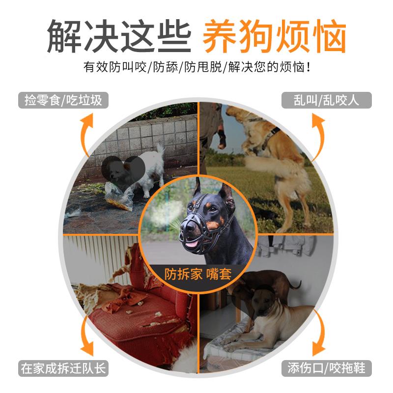 狗狗嘴套防狗咬叫乱吃小型大型犬口罩宠物止吠器嘴狗嘴罩巴套用品 - 图2