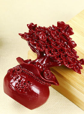 天然朱砂摇钱树发财树摆件紫金砂家用旺宅居家镇宅摆件礼品饰品