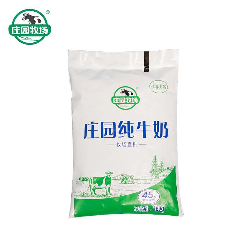 庄园牧场纯牛奶180g*6袋