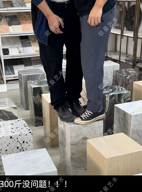 天然大理石摆件底座客厅落地高低石头展示台装饰墩子花架立柱边几
