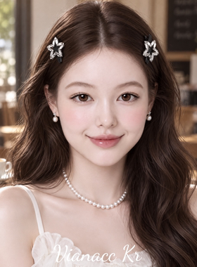 韩系闪钻星形发夹侧边女前额