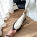 [Sheii su yinyin] Секрет ног ~ Корейский толстый дно Увеличенная плита эластичные короткие ботинки женские худые ботинки