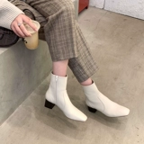 [Sheii su yinyin] мягкий и темперамент ~ корейская кожаная квадратная голова с толстыми сапогами на пятке