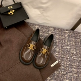 [Sheii su yinyin] Улицы Парижа ~ Триумф ретро -кожа плюс туфли в бархатной туалете маленькие кожаные туфли женская осень и зима