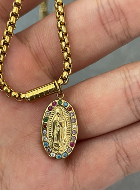 钛钢项链男生法式吊坠小众设计