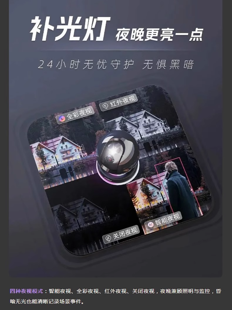 乐橙500万K2D全彩夜视对讲监控500万摄像头家用报警无线wifi球机