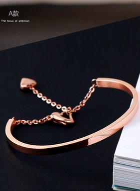 日韩版罗马数字钛钢18k玫瑰金