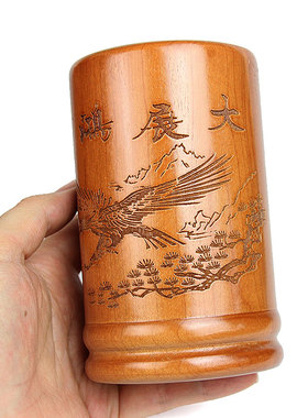 桃木文昌塔笔筒书房书桌摆件