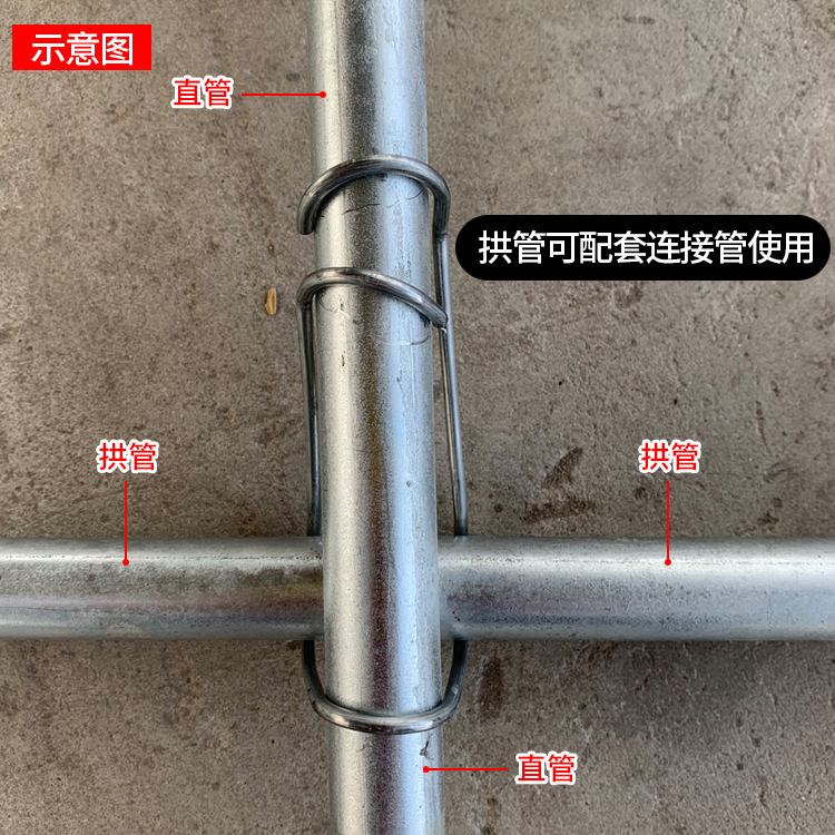 包邮100个一包温室大棚配件骨架热镀锌钢管卡扣压顶簧钢丝夹卡子-图1