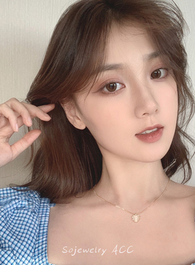 爱心猫眼石项链温柔质感简单好看