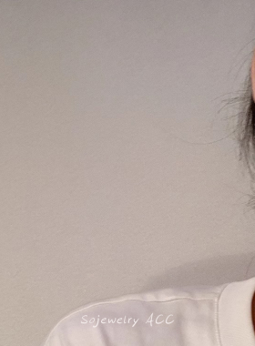简约小众黄铜玉串珠耳环