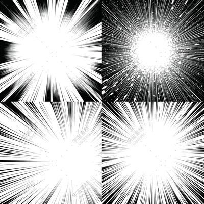 漫画黑白线条光束爆炸效果背景装饰图案AI/EPS矢量设计素材_虎窝淘