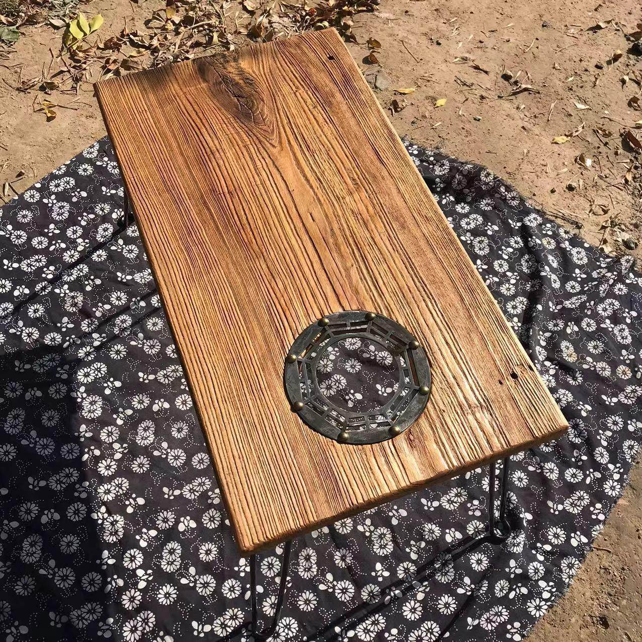 风化老榆木户外折叠桌新中式便携露营围炉煮茶桌家用茶台盘折叠桌,淘宝优惠券,粉丝福利购,淘宝优惠卷