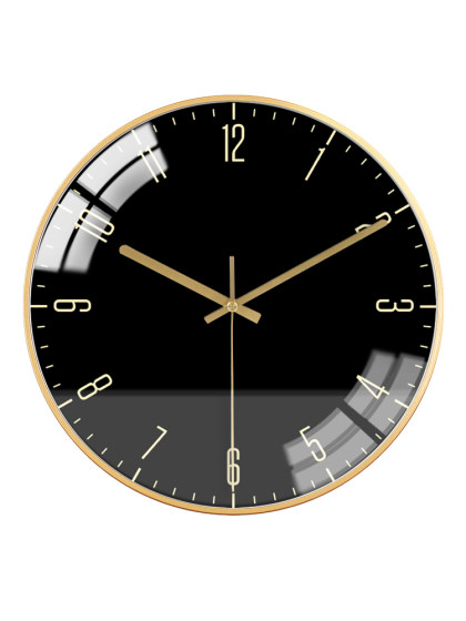 Clock, wall clock, metal, round, light luxury, modern and simple