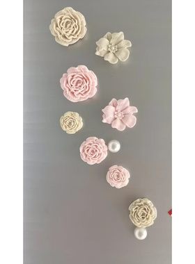 花朵磁性冰箱贴立体花束珍珠磁铁洞洞板入户门磁力氛围感家居装饰