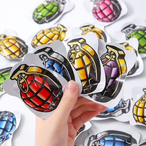 网红爆款自爆手雷整蛊朋友搞笑仿真惊吓包自动充气小彩雷好玩玩具 - 图1