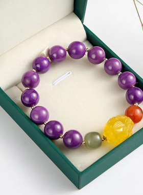 手串蜜蜡艾惟诗紫云母民族风女