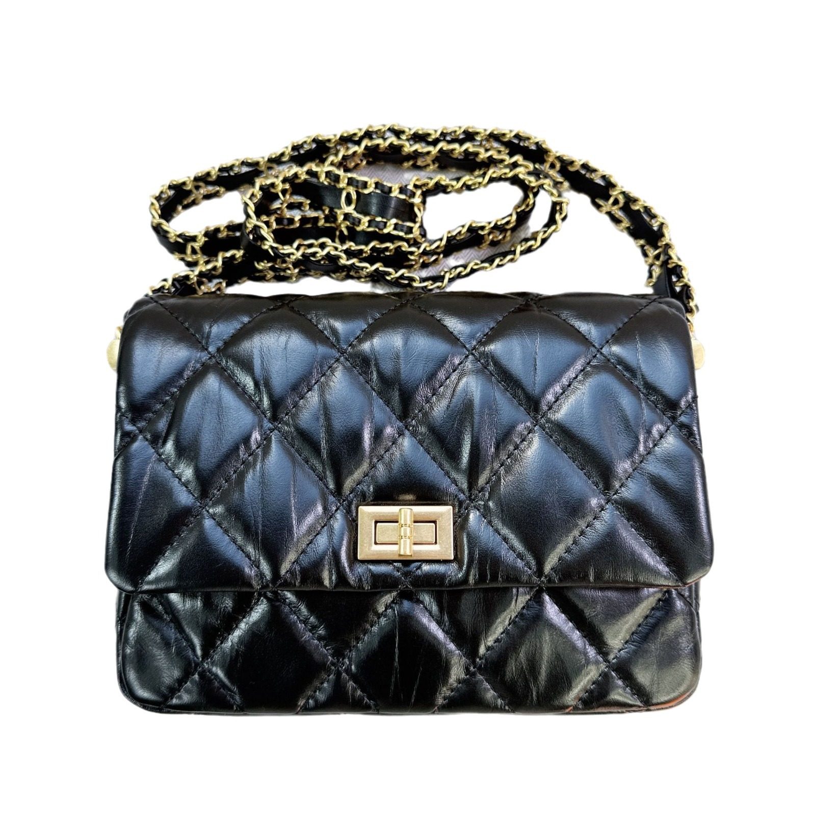 2023新款头层油蜡牛皮小香风菱格链条小方包时尚简约单肩斜挎女包,淘宝优惠券,粉丝福利购,淘宝优惠卷